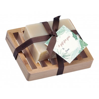 Frankincense & Myrrh Natural Herbal Bar Soap 4 oz - Soap Dish Gift Set