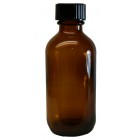 2oz (60mL) Amber Glass Bottle Black Cap 