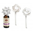 Ceramic Aroma Flower Diffuser 3pk w/ 30ml Lavender